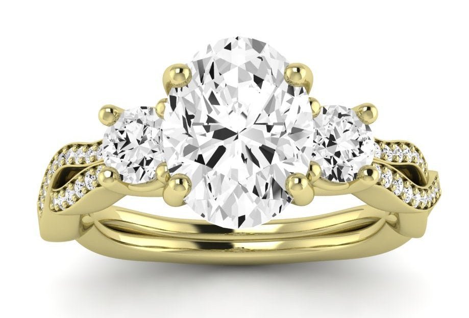 Bottlebrush - Oval Moissanite Engagement Ring - BeverlyDiamonds