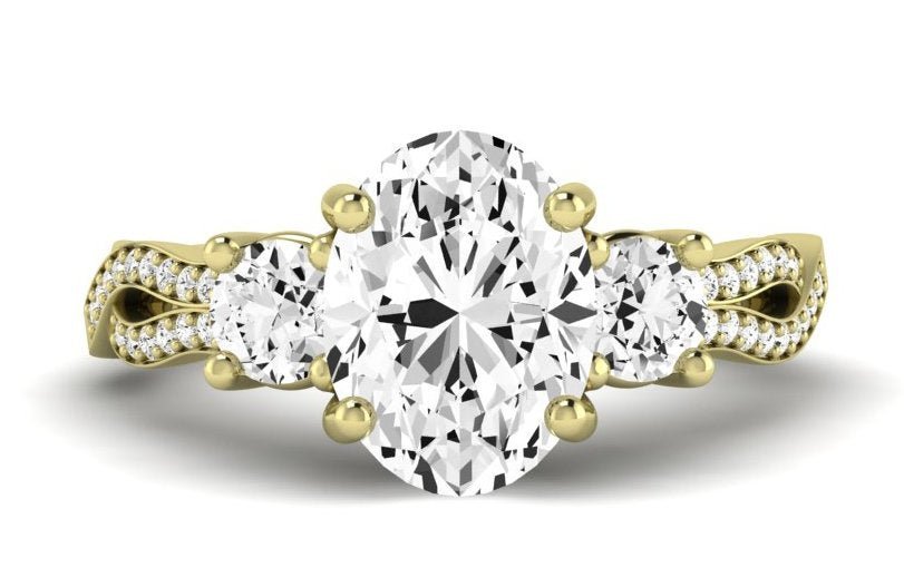 Bottlebrush - Oval Moissanite Engagement Ring - BeverlyDiamonds