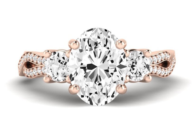 Bottlebrush - Oval Moissanite Engagement Ring - BeverlyDiamonds