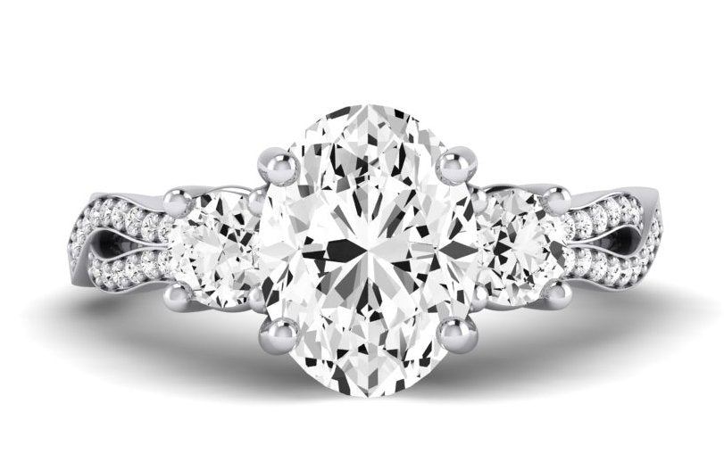 Bottlebrush - Oval Moissanite Engagement Ring - BeverlyDiamonds