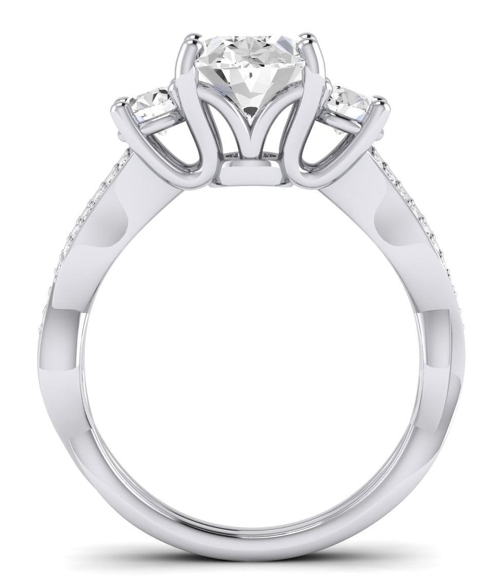 Bottlebrush - Oval Moissanite Engagement Ring - BeverlyDiamonds