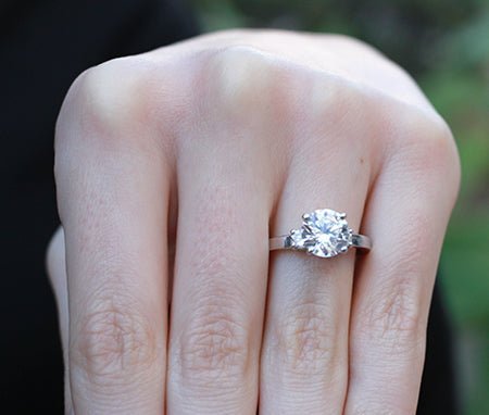 Briarrose - Round Moissanite Engagement Ring - BeverlyDiamonds