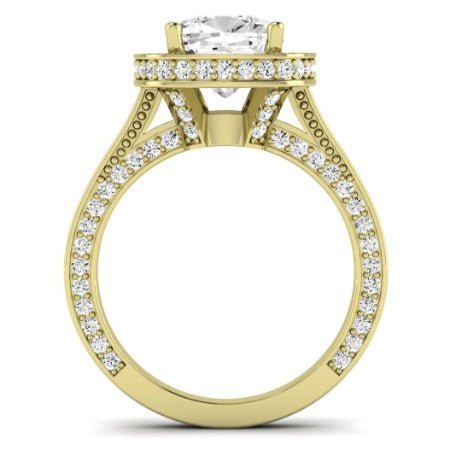 Buttercup Diamond Matching Band for Cushion Center (Band Only. Engagement Ring Not Included) - BeverlyDiamonds