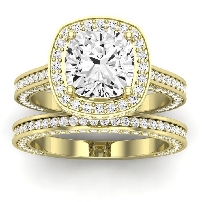 Buttercup Diamond Matching Band for Cushion Center (Band Only. Engagement Ring Not Included) - BeverlyDiamonds