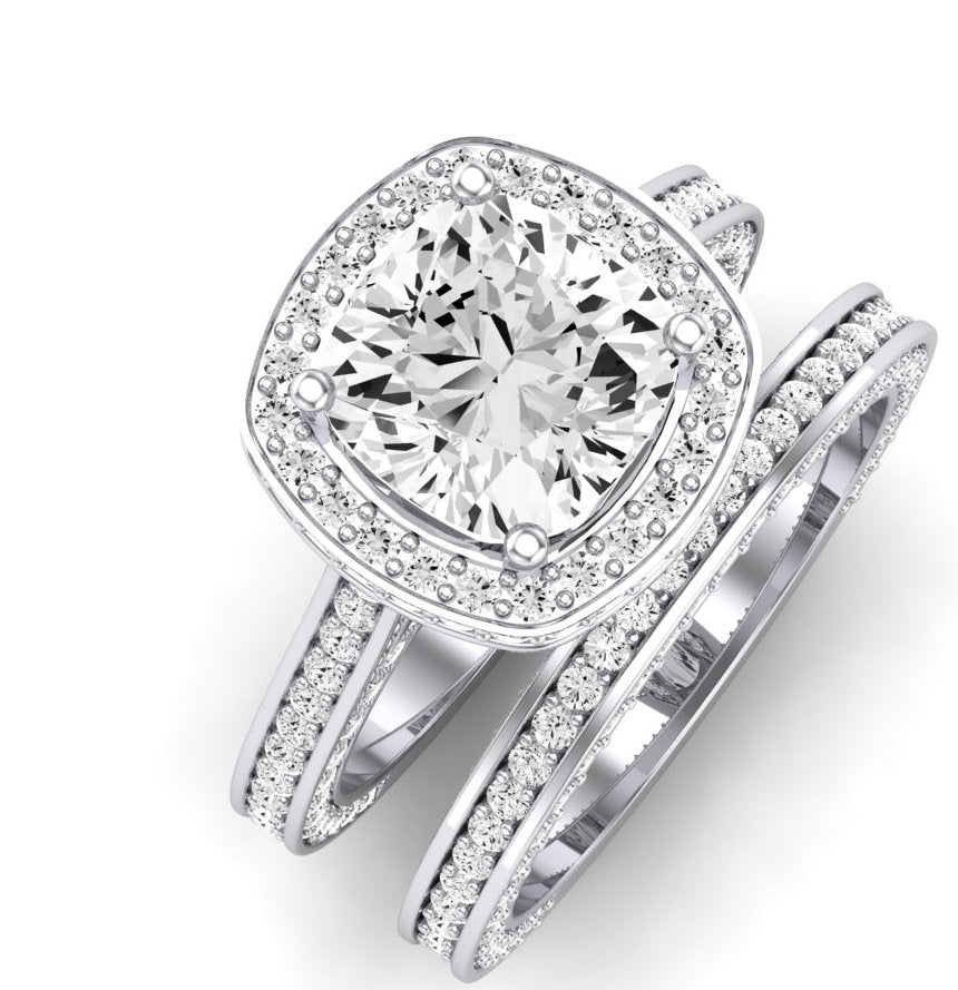 Buttercup Diamond Matching Band for Cushion Center (Band Only. Engagement Ring Not Included) - BeverlyDiamonds