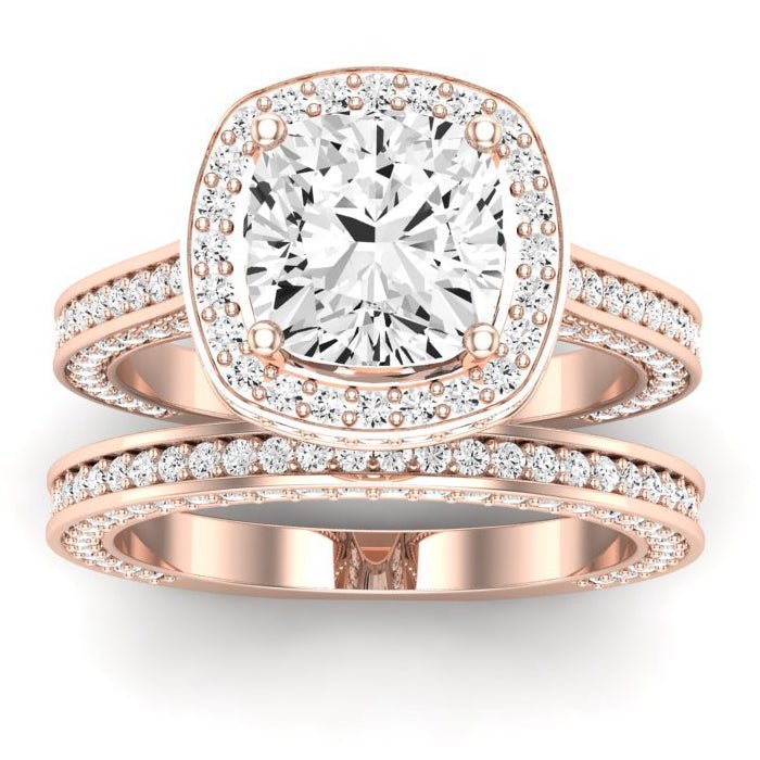 Buttercup Diamond Matching Band for Cushion Center (Band Only. Engagement Ring Not Included) - BeverlyDiamonds