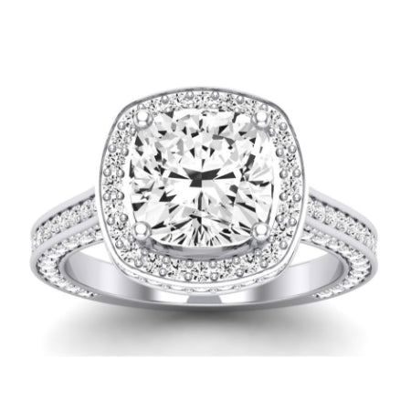 Buttercup Diamond Matching Band for Cushion Center (Band Only. Engagement Ring Not Included) - BeverlyDiamonds