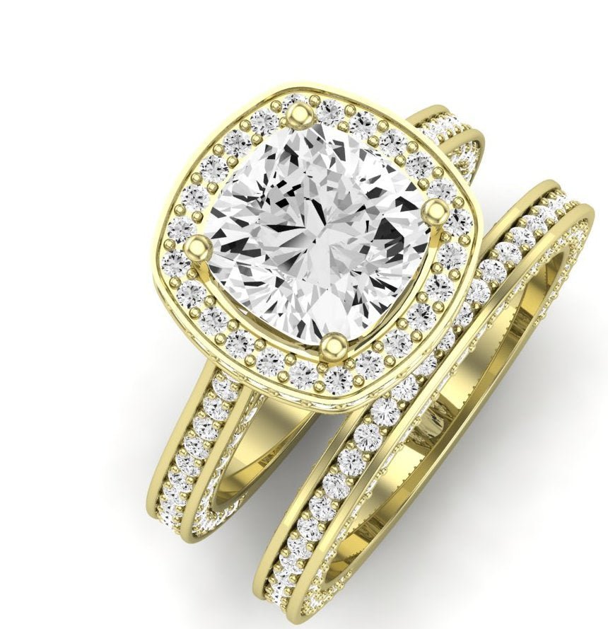 Buttercup Diamond Matching Band for Cushion Center (Band Only. Engagement Ring Not Included) - BeverlyDiamonds