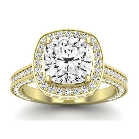 Buttercup Diamond Matching Band for Cushion Center (Band Only. Engagement Ring Not Included) - BeverlyDiamonds