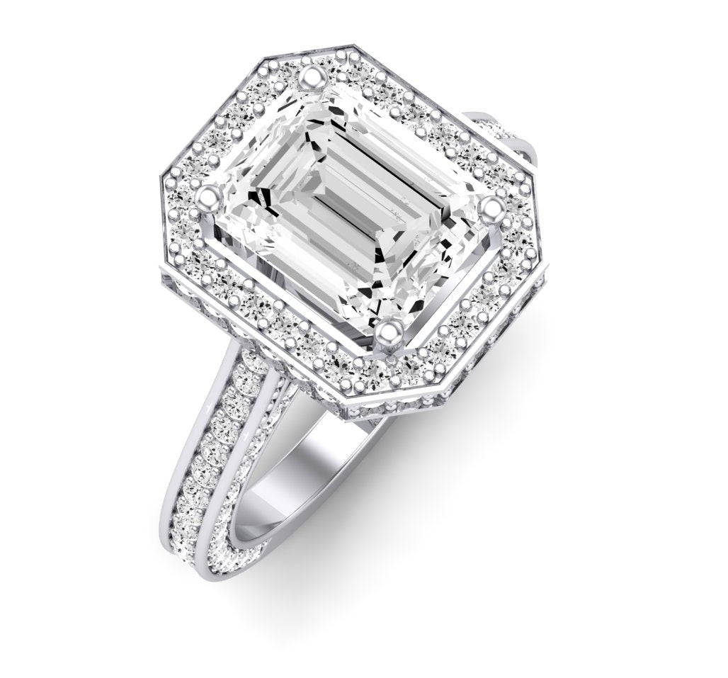 Buttercup - Emerald Moissanite Engagement Ring - BeverlyDiamonds