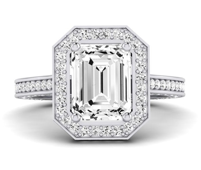 Buttercup - Emerald Moissanite Engagement Ring - BeverlyDiamonds