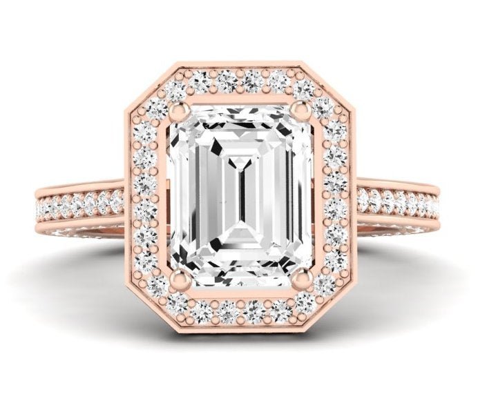 Buttercup - Emerald Moissanite Engagement Ring - BeverlyDiamonds
