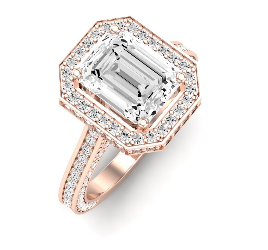 Buttercup - Emerald Moissanite Engagement Ring - BeverlyDiamonds