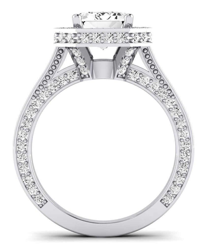Buttercup - Emerald Moissanite Engagement Ring - BeverlyDiamonds