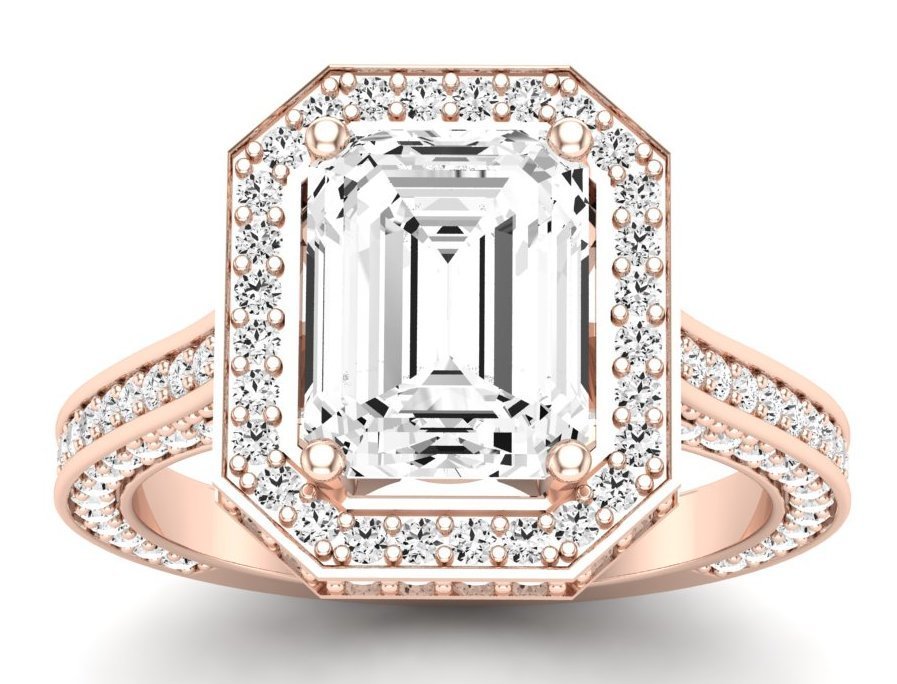Buttercup - Emerald Moissanite Engagement Ring - BeverlyDiamonds