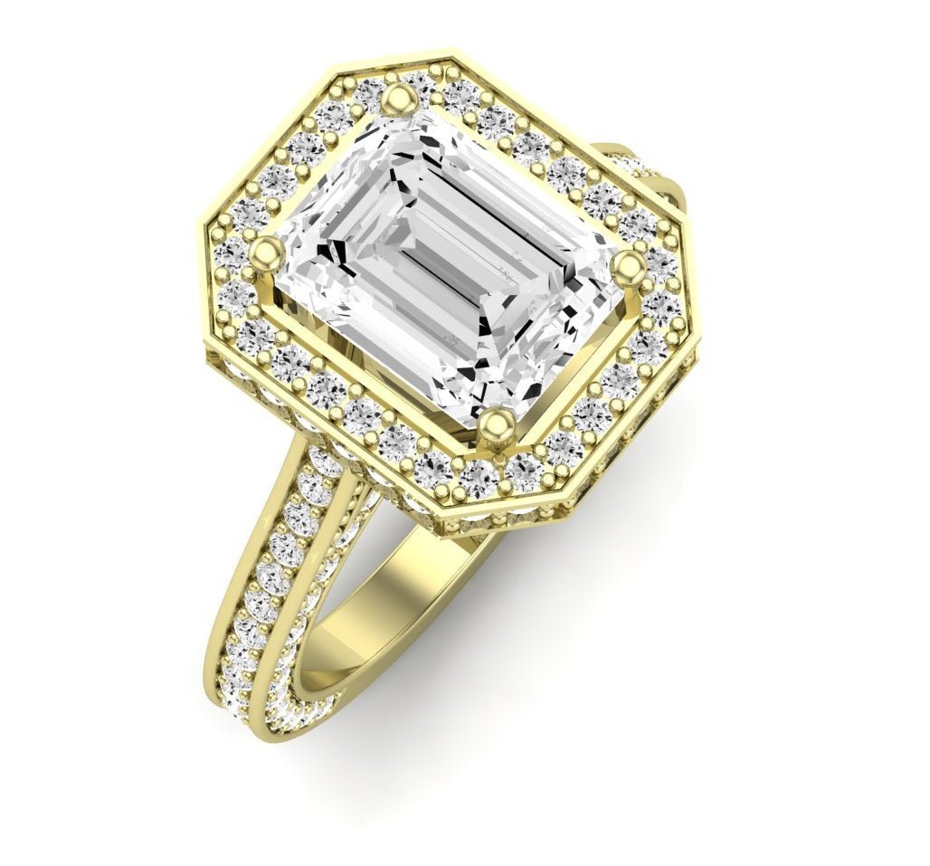 Buttercup - Emerald Moissanite Engagement Ring - BeverlyDiamonds