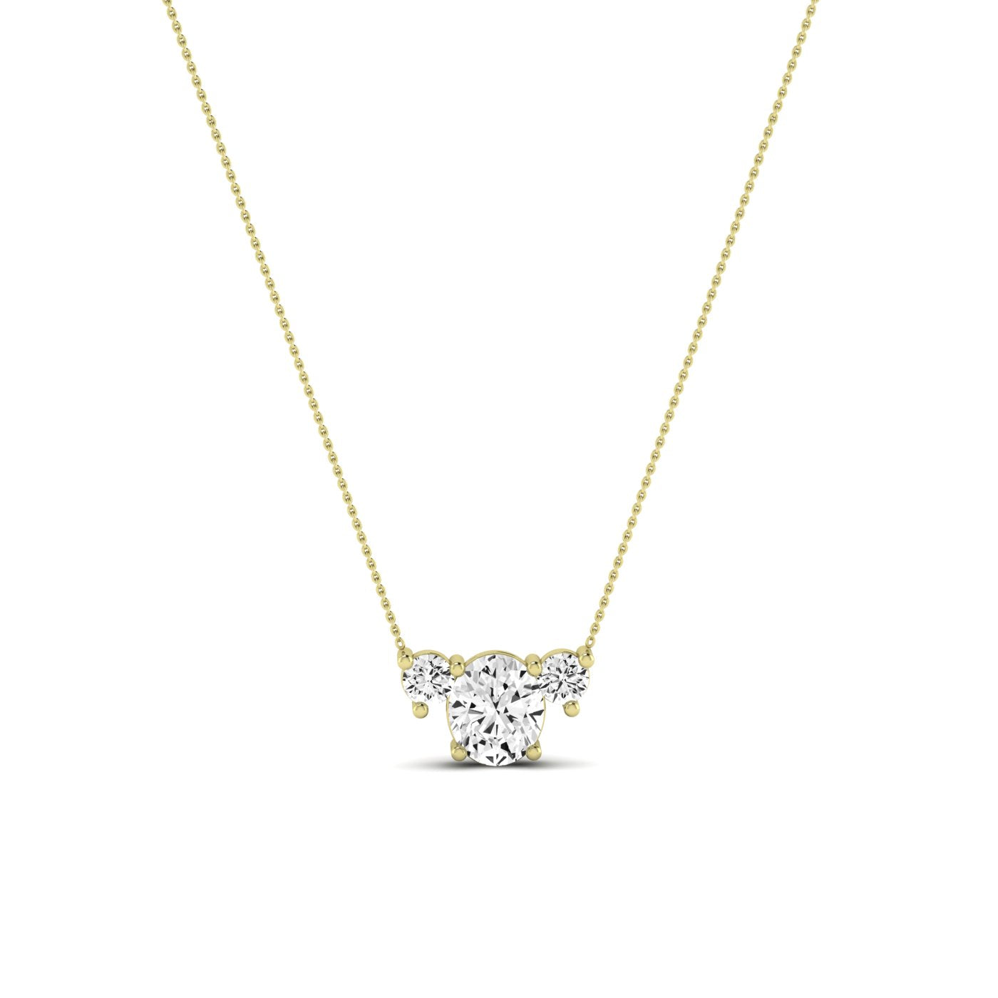 Spirea Oval Cut Moissanite Accented Necklace yellowgold