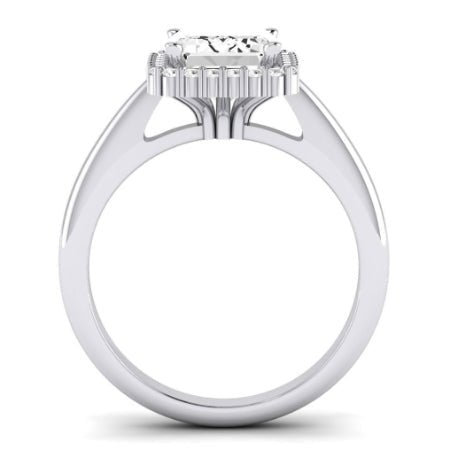Callalily Emerald Moissanite Bridal Set whitegold