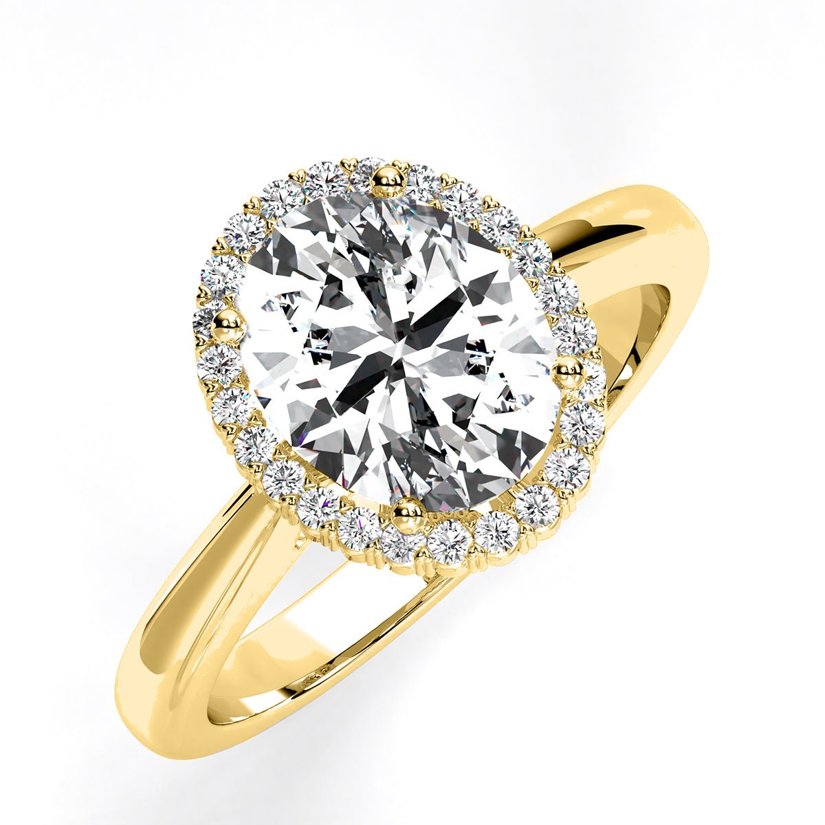 Callalily Oval Diamond Engagement Ring (Lab Grown Igi Cert) yellowgold