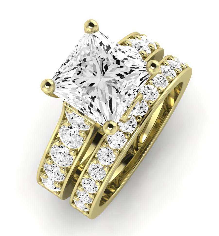 Calluna Diamond Matching Band Only (does Not Include Engagement Ring) For Ring With Princess Center yellowgold