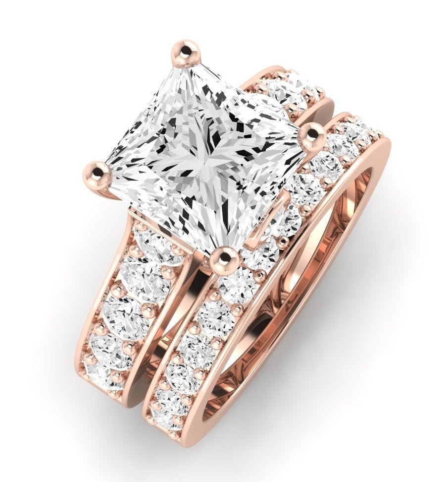 Calluna Diamond Matching Band Only (does Not Include Engagement Ring) For Ring With Princess Center rosegold