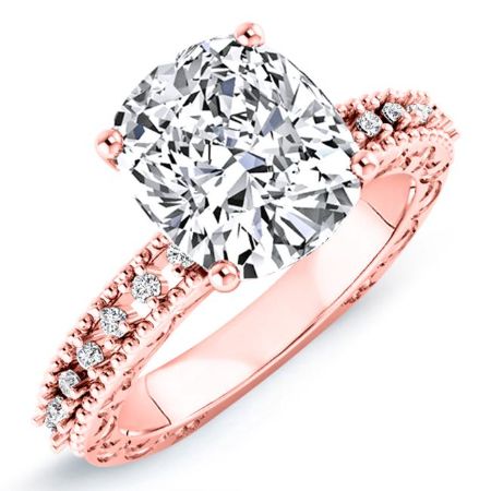 Carmel Cushion Moissanite Bridal Set rosegold