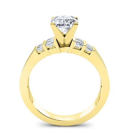 Carnation Diamond Matching Band Only (engagement Ring Not Included) For Ring With Cushion Center yellowgold