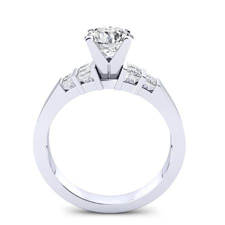 Carnation Round Moissanite Bridal Set whitegold