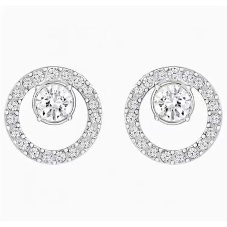 Charlie Round Moissanite Earrings whitegold