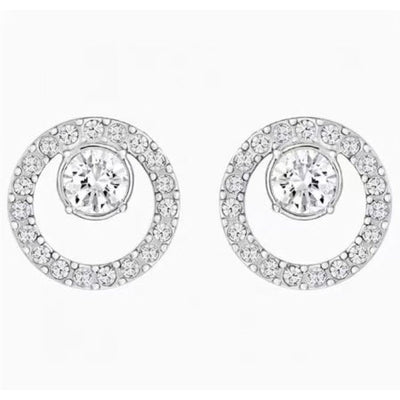 Charlie Round Moissanite Earrings whitegold