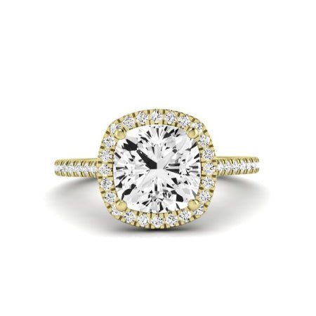 Columbine Diamond Matching Band Only (does Not Include Engagement Ring) For Ring With Cushion Center yellowgold