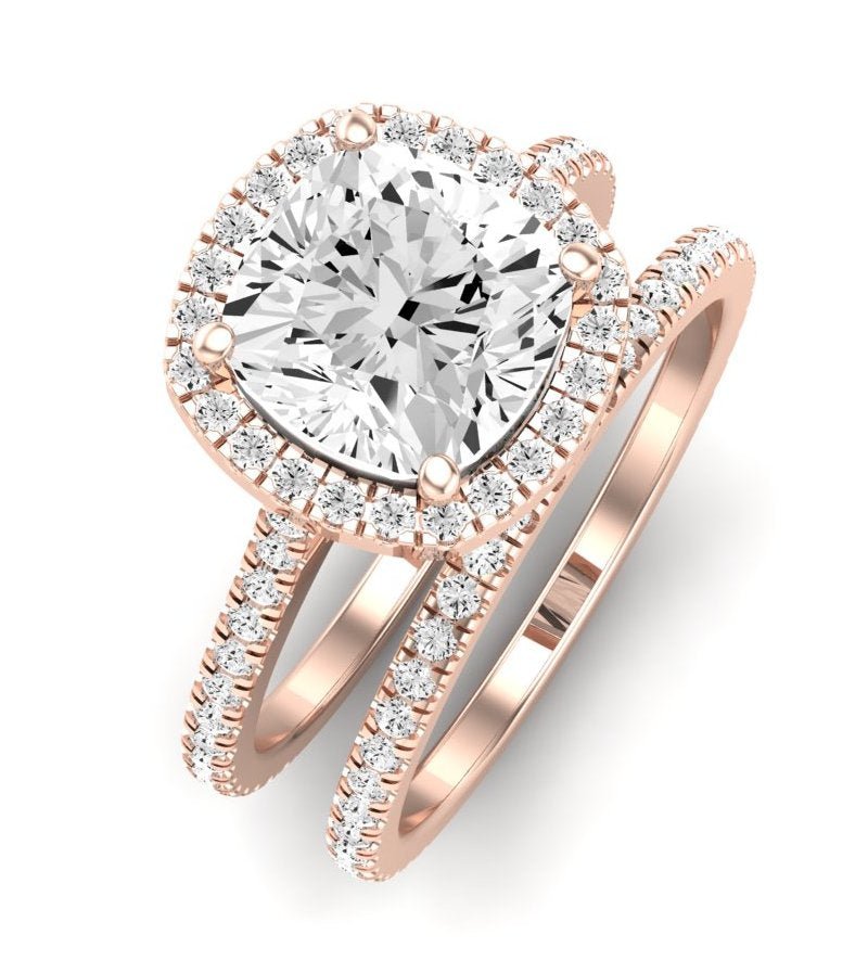 Columbine Diamond Matching Band Only (does Not Include Engagement Ring) For Ring With Cushion Center rosegold