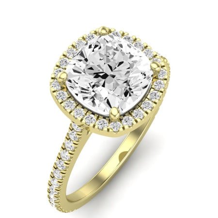 Columbine Diamond Matching Band Only (does Not Include Engagement Ring) For Ring With Cushion Center yellowgold