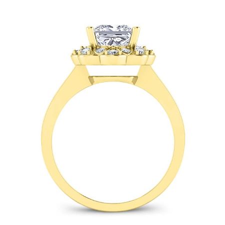 Coralbells Princess Moissanite Engagement Ring yellowgold