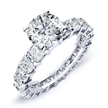 Crisantha Round Moissanite Bridal Set whitegold