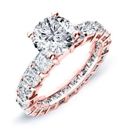Crisantha Round Moissanite Bridal Set rosegold