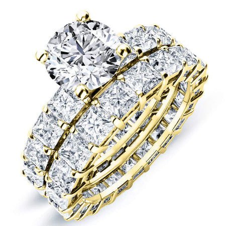 Crisantha Round Moissanite Bridal Set yellowgold