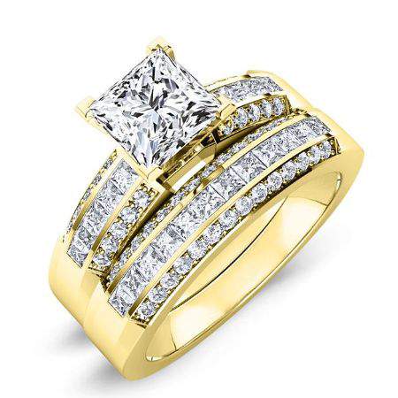 Crocus Princess Moissanite Bridal Set yellowgold