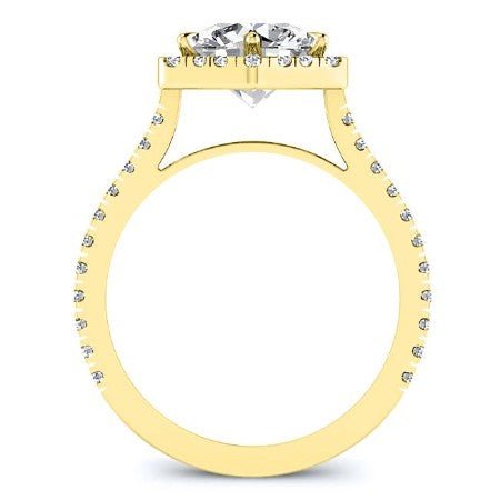 Cypress Round Moissanite Engagement Ring yellowgold