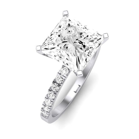 Dahlia Diamond Matching Band Only (engagement Ring Not Included) For Ring With Princess Center whitegold
