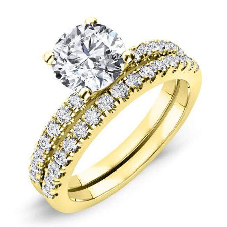 Dahlia Round Moissanite Bridal Set yellowgold