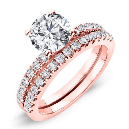 Dahlia Round Moissanite Bridal Set rosegold