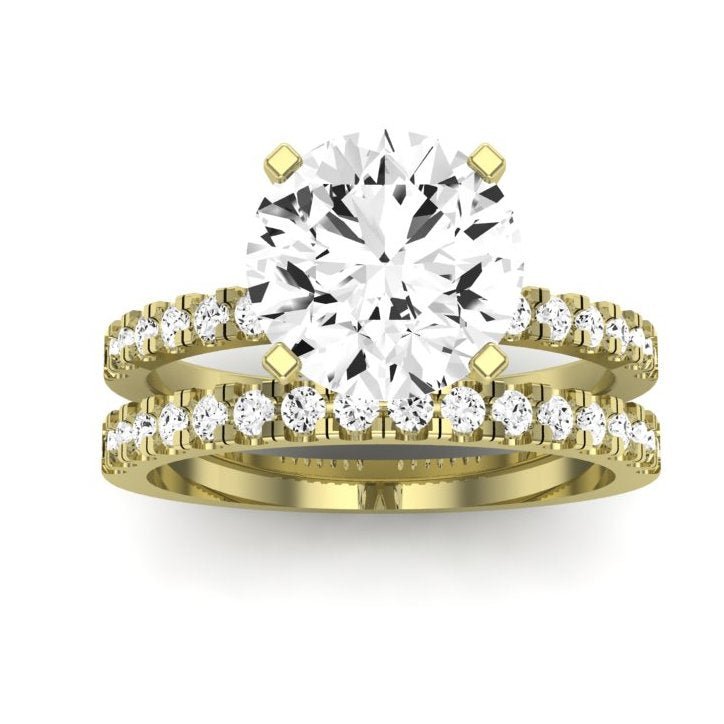 Dahlia - Round Moissanite Bridal Set
