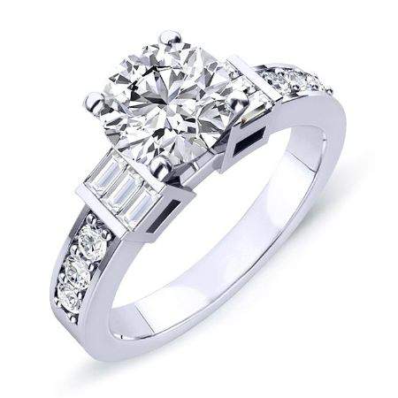 Daisy Round Moissanite Bridal Set whitegold