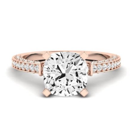 Daphne Diamond Matching Band Only (does Not Include Engagement Ring) For Ring With Cushion Center rosegold