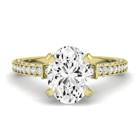 Daphne Diamond Matching Band Only ( Engagement Ring Not Included) For Ring With Oval Center yellowgold