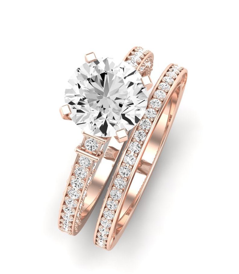 Daphne Moissanite Matching Band Only (does Not Include Engagement Ring) For Ring With Round Center rosegold
