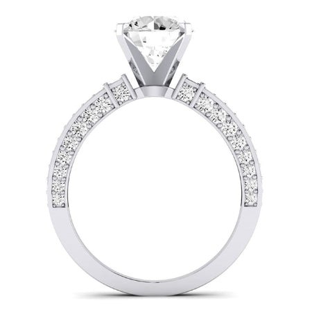 Daphne Moissanite Matching Band Only (does Not Include Engagement Ring) For Ring With Round Center whitegold