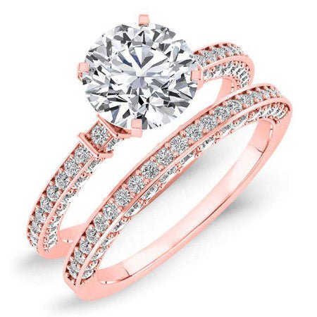 Daphne Round Moissanite Bridal Set rosegold