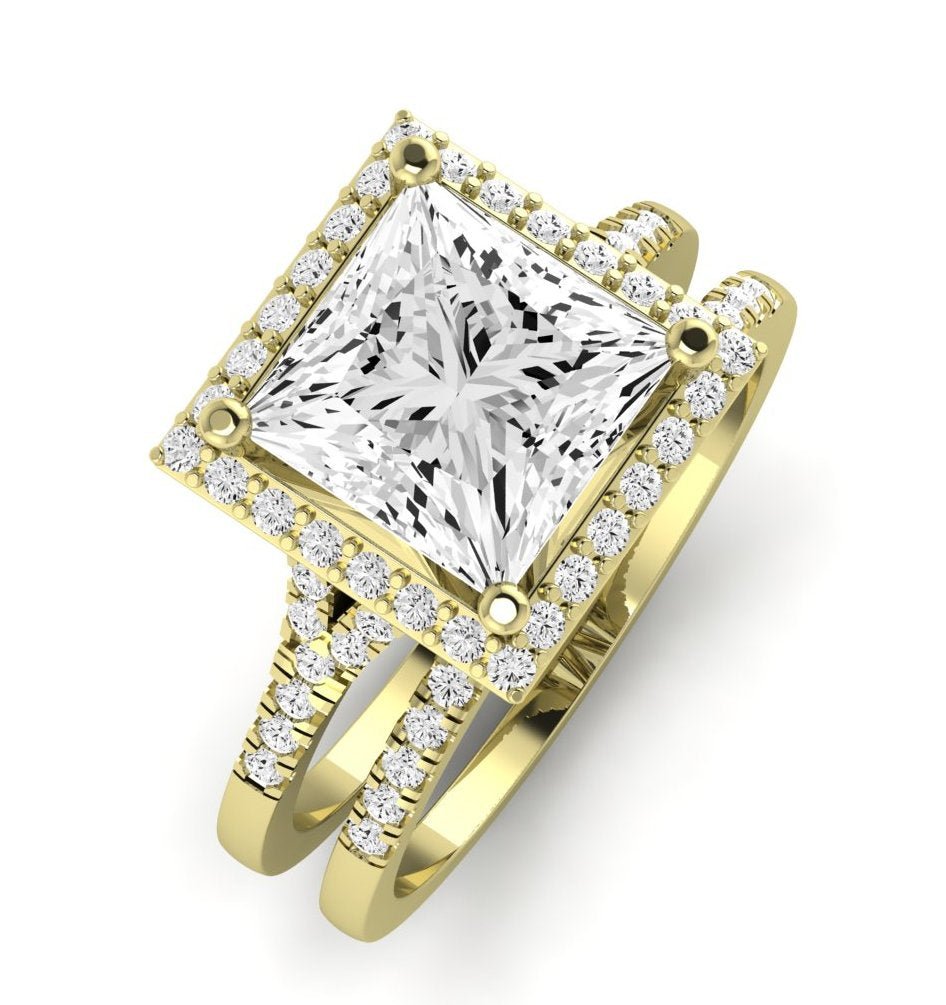 Desert Rose Diamond Matching Band Only (engagement Ring Not Included) For Ring With Princess Center yellowgold